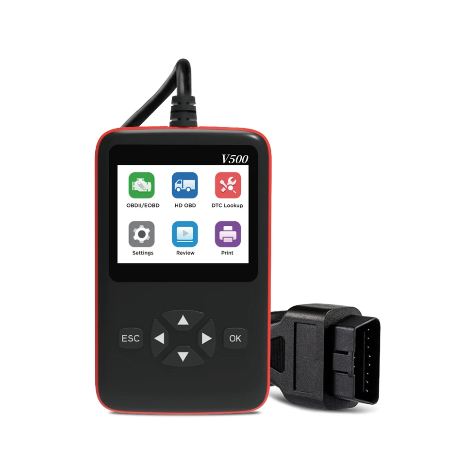 V500 12V-24V pre automobil/kamión OBD2 skener motor Automatické diagnostické nástroje J1939 J1587 J1708 OBD 2 II Čitatelia kódov skenovania porúch