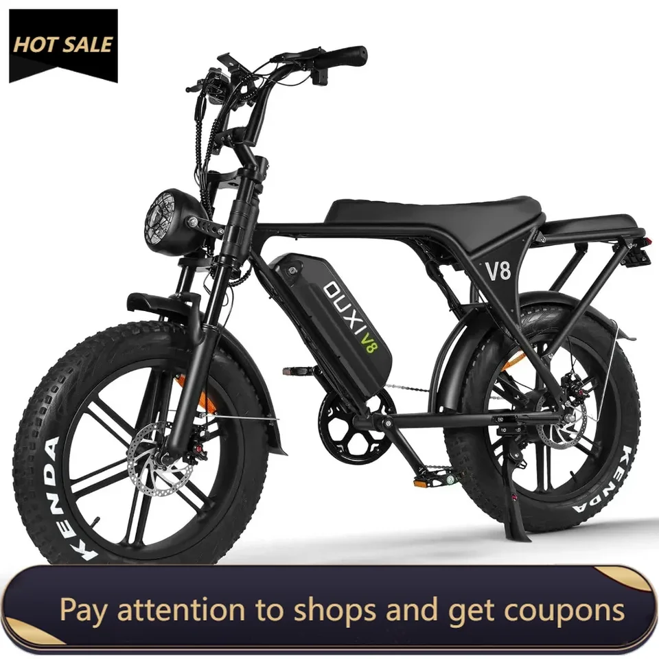 V8 Elektrické bicykle Dospelí, elektrické horské bicykle s motorom 750 W 48 V 15AH R R R ROZHODNUTÍ VIAC BATTERICKÝ BATTER 31 mph 20 '' FAT TIRE E BIKE