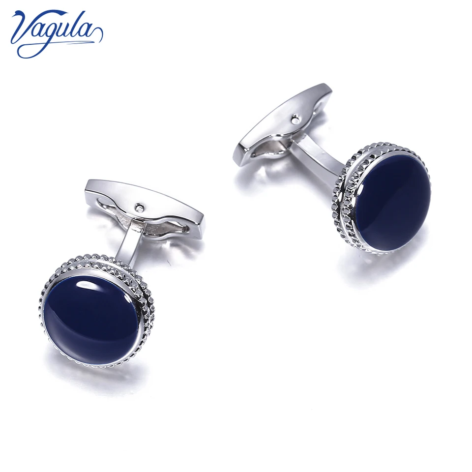 Vagula mosadz Cufflinks Classic Blue Smlel Gemelos Luxury Men Suit Tirt Cuff Links Gift 822