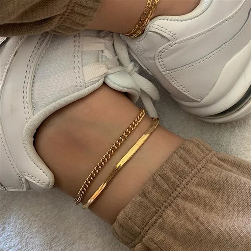 Vagzeb Snake Anklets for Women Foot Accessorie Summer Beach naboso sandále náramok na nohu na nohe ženské šperky darčeky