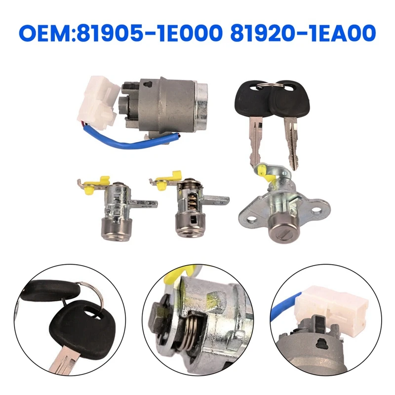 Valcový zámok valca na zapaľovanie automobilov + zámok dverí pre Hyundai Accent 2006-2011 81905-1E000 81920-1EA00 Príslušenstvo