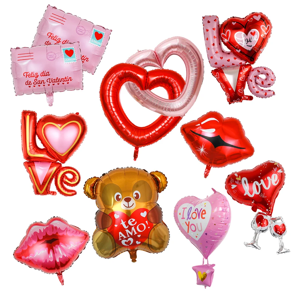 Valentínske večierky Love Bear Balóny, Valentín, návrh, svadba, výročie, narodeniny, romantické dekorácie