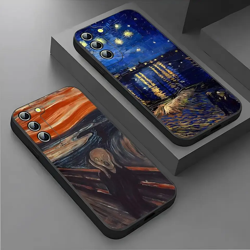 Van Gogh olejomaľba Art Art Pase pre Samsung S24 Ultra S22 S23 S20 Fe S21 plus Galaxy A54 A34 A24 A53 M54 Poznámka