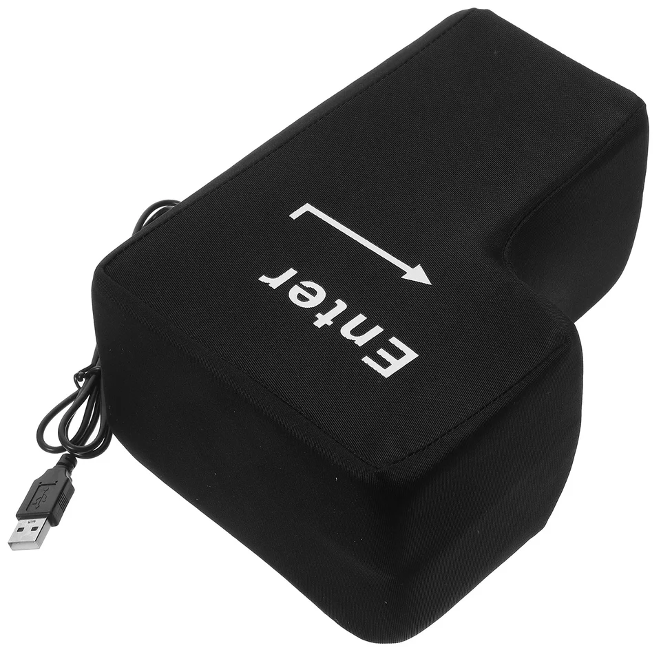 Vankúš Big Enter Key Trow s vankúšom USB Office Tool Poludnie Break NAP Desktop vankúše Venteračná hračka (čierna)