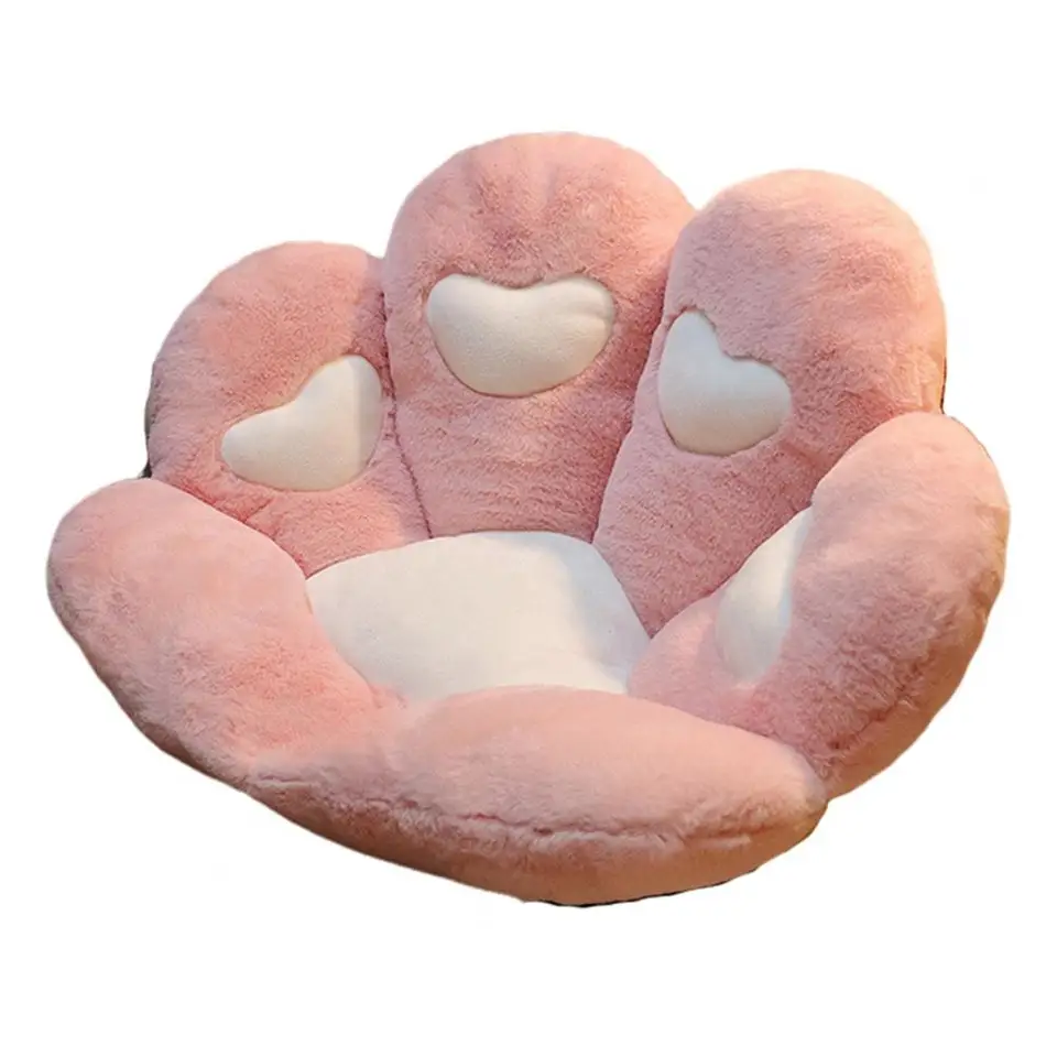 Vankúš na sedadlo s mačkou pre stoličky pre herné kancelárske stoličky Soft Fluffy vankúš s imitáciou Králikovia plyšový tkanina Anti-Slip Autosed Comfo
