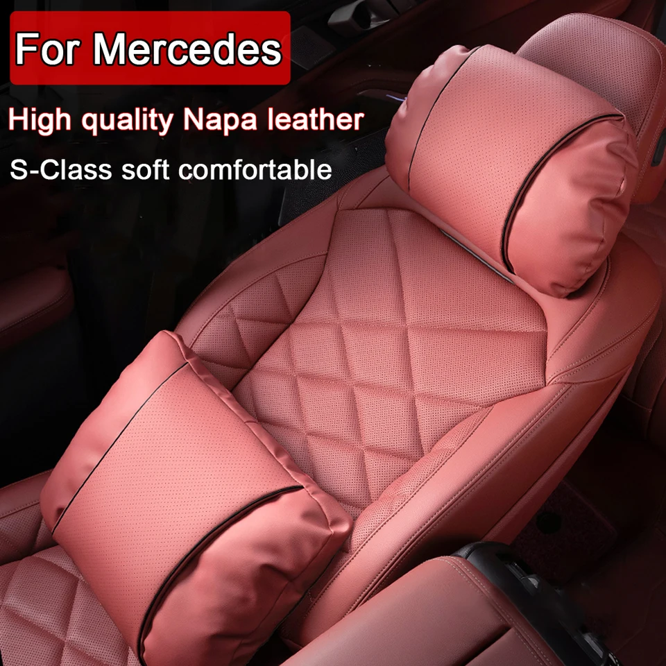 Vankúšový vankúš na krk oproti autami na vankúš napa kožené sedadlo bedrového vankúša pre Mercedes Benz AMG Abces trieda W204 W205 W212 W213
