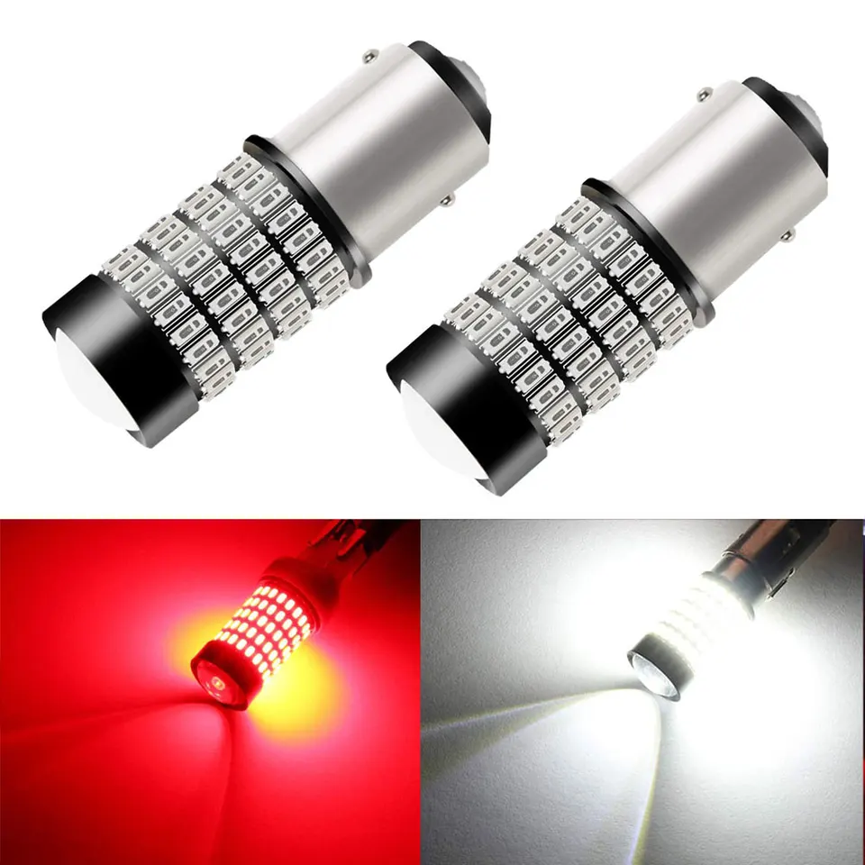 Vanssi 2pcs 1157 Bay15d P21/5W LED žiarovky Super jasne červené pre Lada Granda Vesta Xray Tail Brake Lights Bulbs, Dual Filement 12V