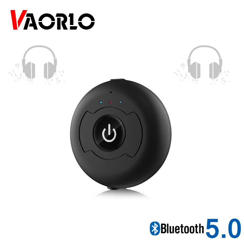 VAORLO Bluetooth 5.0 Audio vysielač 3,5 mm AUX RCA stereo nízky latencia Multi -bodový bezdrôtový adaptér pre dongle TV PC Lapter Dongle