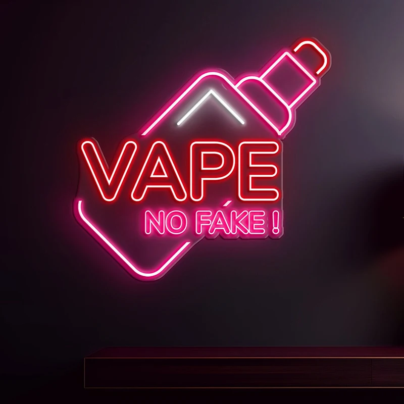 Vape bez falošné LED Neon Light Vape Shop Decor Sign Sign Home Bar Club dekorácie Vape Lover's Neon s dymom Led Art pre vaping obchody