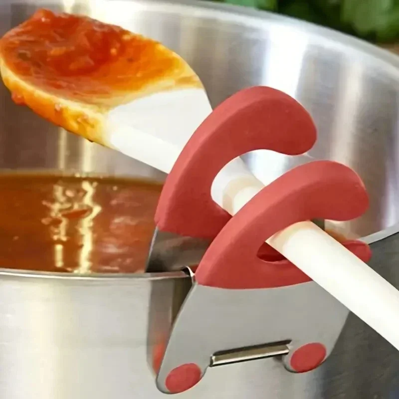 Varenie náradia Tostain bez oceľového držiaka lyžice proti scald Silikone Grip Pot Monter Držiak na sponky pre lyžicu