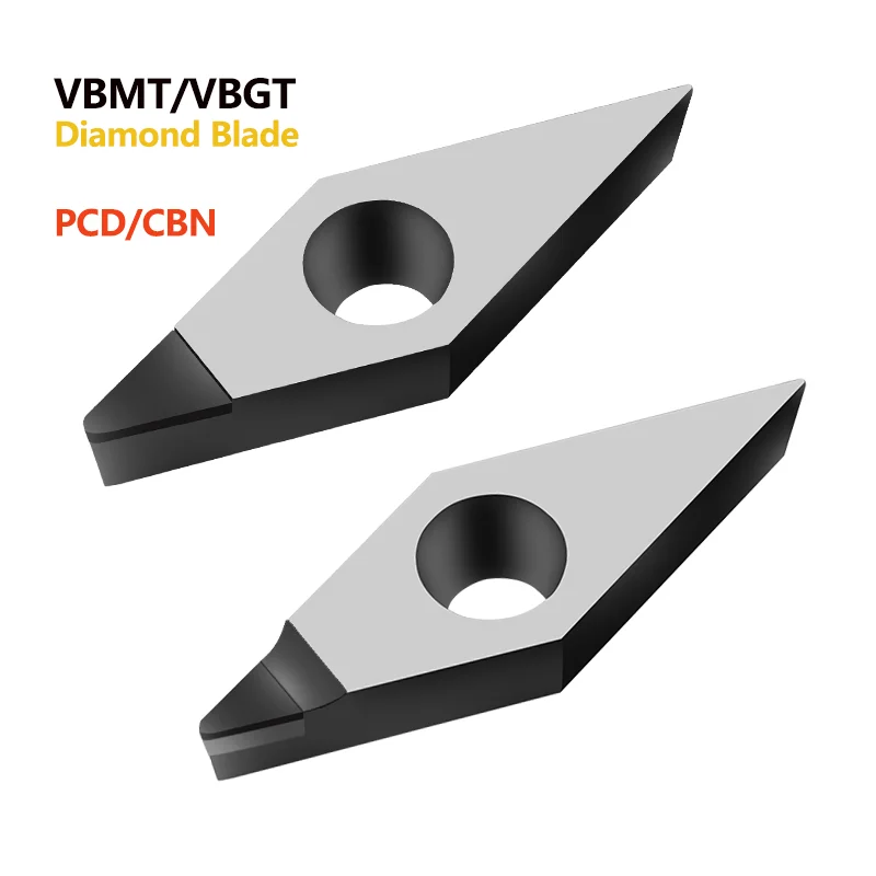 VBMT160404 VNMA160408 CNC Lathe PCD CBN Diamond Diamond Insert VBMT VCMT VBGT VNMA VYSOKÁ HLAVNÁ Tvrdosť Cutter Blade pre CNC strojový nástroj