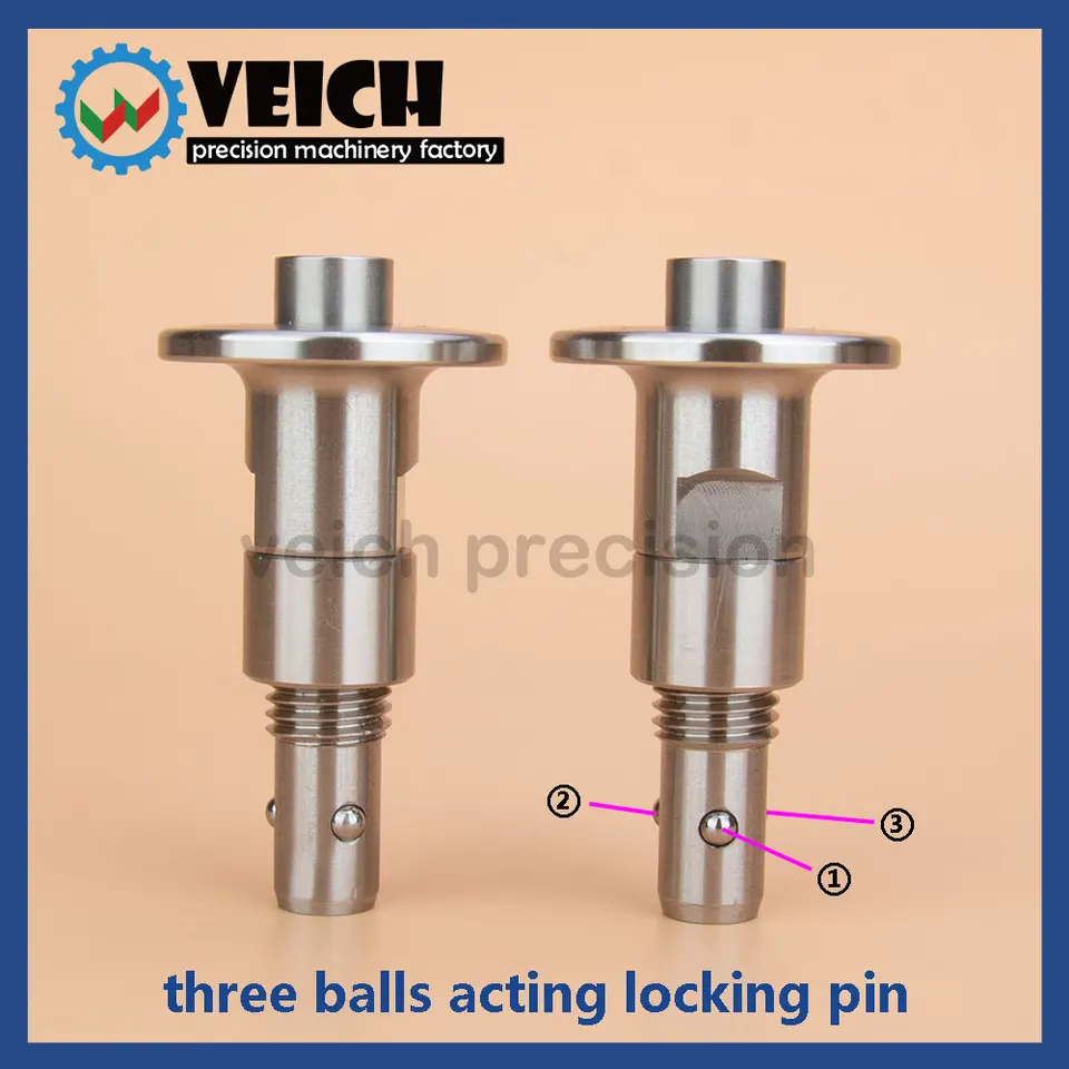 VCN126 Celá z nehrdzavejúcej ocele lokalizačné tlačidlo Butt Lock Lock Lock Pin s tromi loptičkami pôsobením