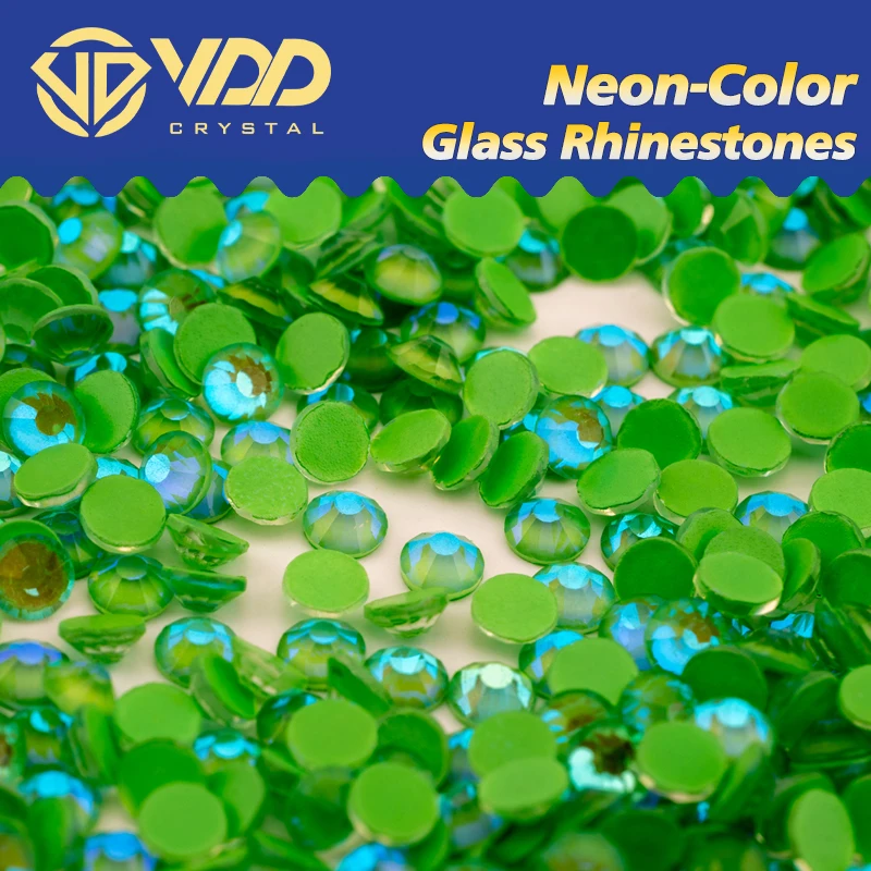 VDD 301 D Green SS6-SS30 Vysoko kvalitný sklenený kamienok Crystal Flatback Strass Stones стразы pre klincov