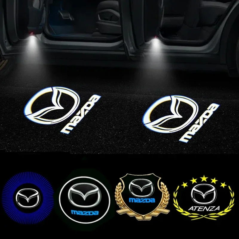 Vedené pre Mazdu Atenza 2023 2022 2021 2020 2014-2018 Dvere automobilu Vitajte tieňový svetlo projektor Duch atmosféru logo Logo Logo Loga Loga