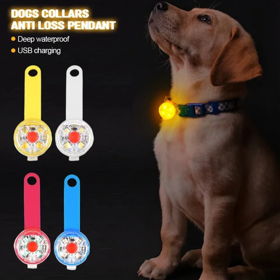 Vedené psy Goliery proti strate Pendant Night Bezpečnosť USB Nabíjateľný psom psom mačkový golier Žiariaci prívesok Pet Pet dodáva vodotesné