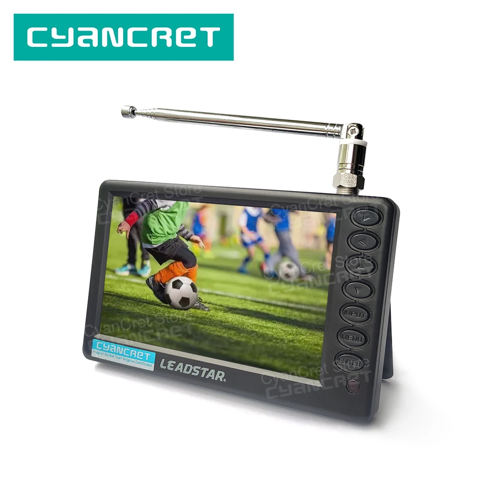 Vedúca vrecká TV D5 5 palca DVB-T2 ATSC ISDB-T TDT Digital and Analog Mini Small Car Televízne Prenosná televízia USB TF AC3