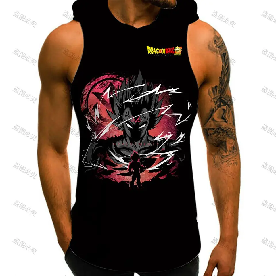 Vegeta vesta s kapucňou pánske oblečenie Essentials Dragon Ball Z Gym Anime Top Tričko y2k harajuku v štýle 2024 Nový trend nadmerne