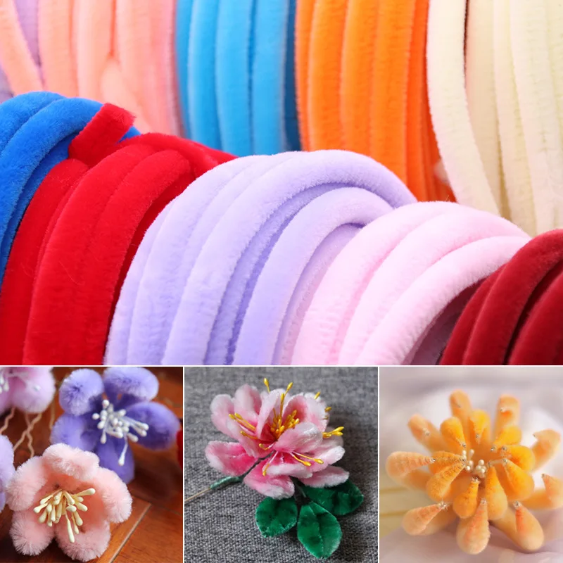 Velvet Twist drôt pre DIY Flower Craft Ornament Hairpin Šperky výroba príslušenstva ručne vyrábané remeselné plsné odevy DIY