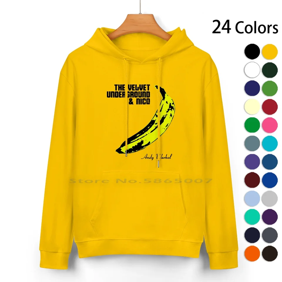 Velvet Underground Cotton Hoodie Swater 24 Colors podzemný populárny banánový trend Tage Niektoré meme pásmo 100% bavlnená kapucňa