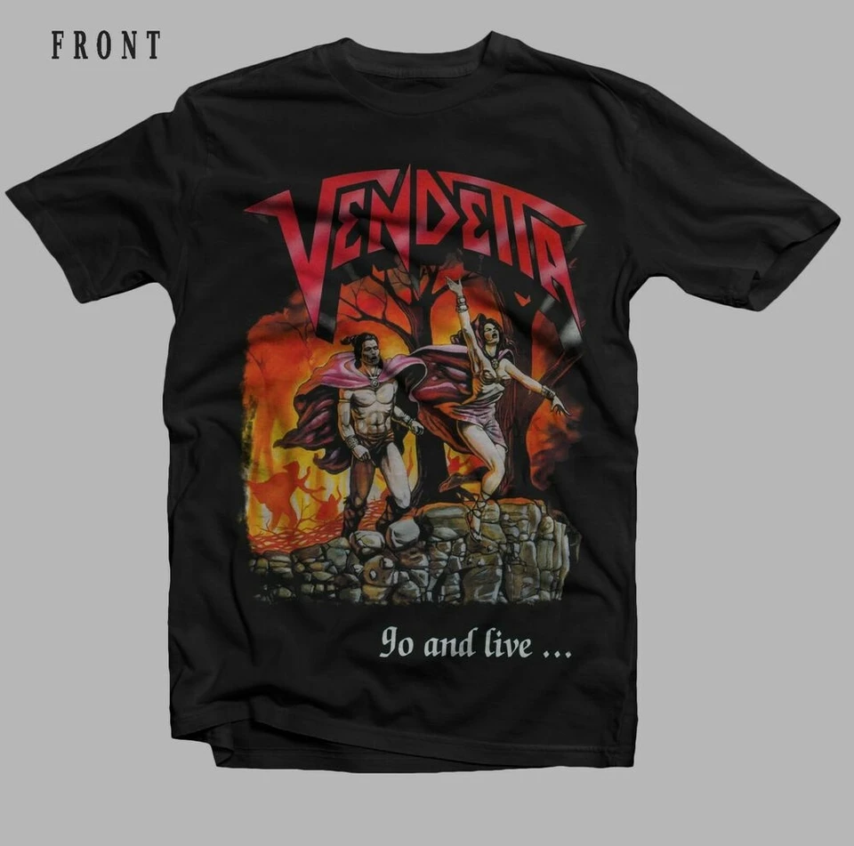 Vendetta-go and Live ...- thrash metalová skupina čierne tričká veľkosti s na 7xl