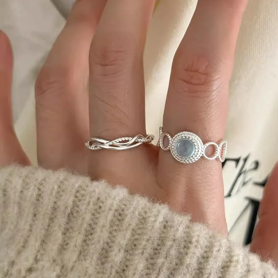 Ventfille 925 Sterling Silver Blue Moonstone Dutiny pre ženy darček sladké romantické šperky Veľkoobchod Dropshipping