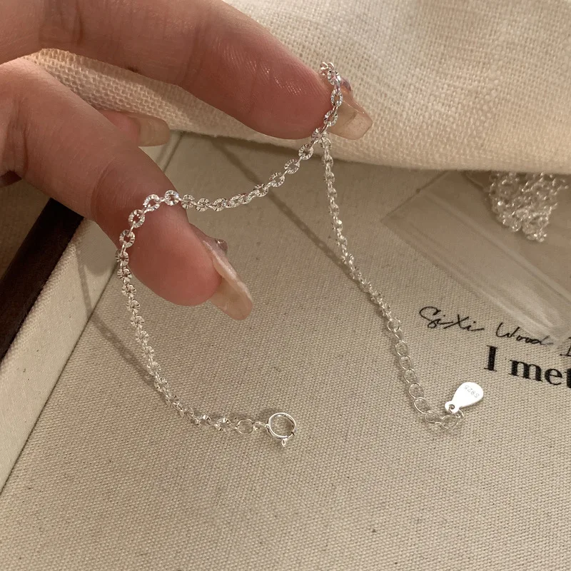 Ventfille 925 Sterling Silver Extrémne jemný blikajúci náramok pre dámsku dievčenskú dizajn geometria šperky kvapky kvapky