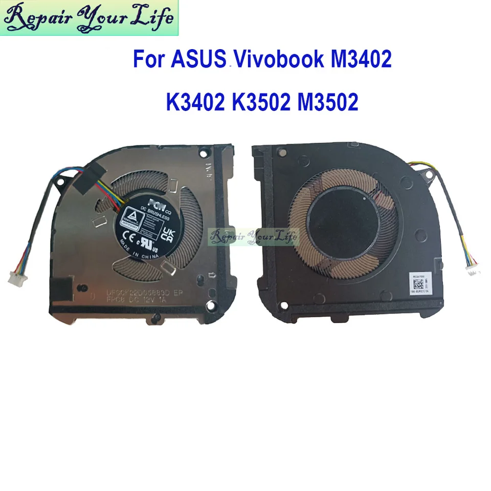 Ventilátor CPU Notebook Cooler pre ASUS VivOBook S14 K3402 M3402 RA S15 M3502 K3502 ZA chladiaci radiátor 13NB0XA0T0T0111 DFSCK22D05883D