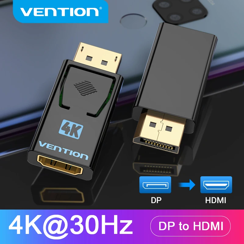 Vention DisplayPort to HDMI Adapter 4K Muž DP to HDMI Ženský video zvukový prevodník pre PC Project projektor DisplayPort do HDMI