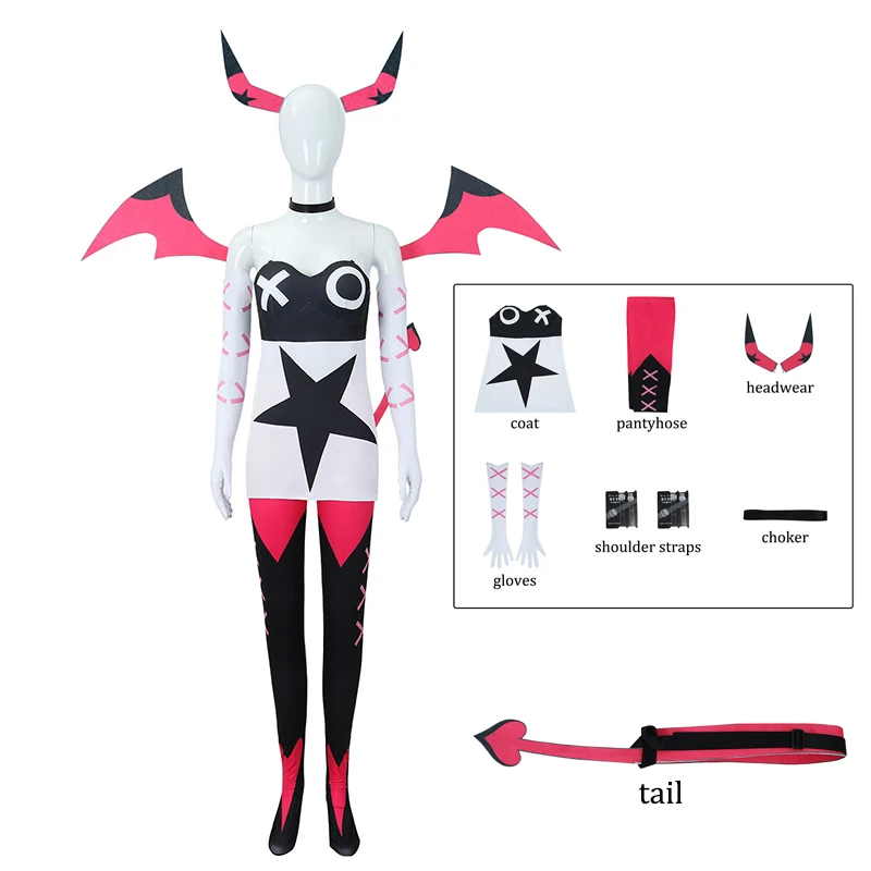 Verosika Mayday Cosplay kostým s pokrývkami hlavy Ženy Uniformný oblek krídla chvost cosplay rekvizity halloween karnevalové oblečenie