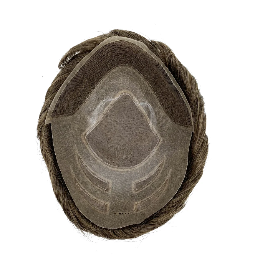 Versalite Toupee Men Lace & PU Priedubné parochne Toupee pre mužské vlasové protéza 100% prírodné ľudské vlasy Pánska módna parochňa