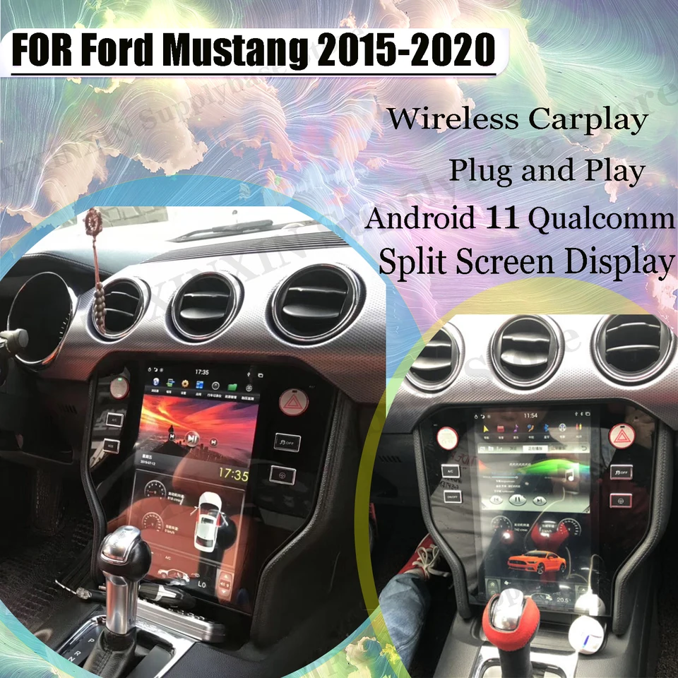 Vertikálna obrazovka Qualcomm Android Stereo prijímač pre Ford Mustang 2015 2016 2017 2018 2019 2019 2020