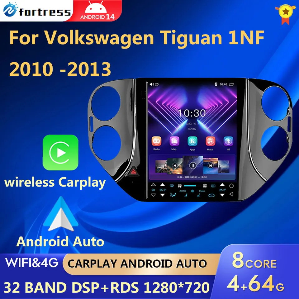Vertikálna obrazovka Tesla pre VW Volkswagen Tiguan 2010-2016 Android 10 Radio Multimediálne navigačné GPS stereofónne carplay 9.7