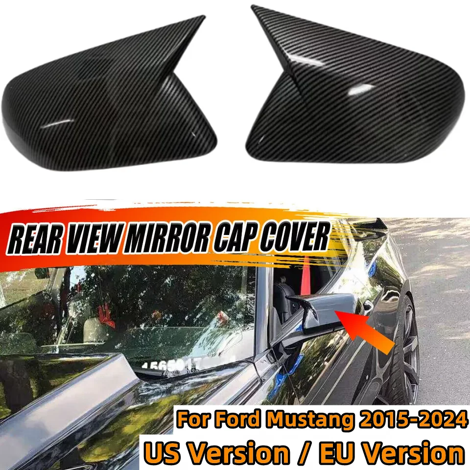 Verzia Európy a Ameriky pre Ford Mustang 2015-2024 zrkadlové čiapky Darné auto bočné krídlo spätné zrkadlo Cover Cover