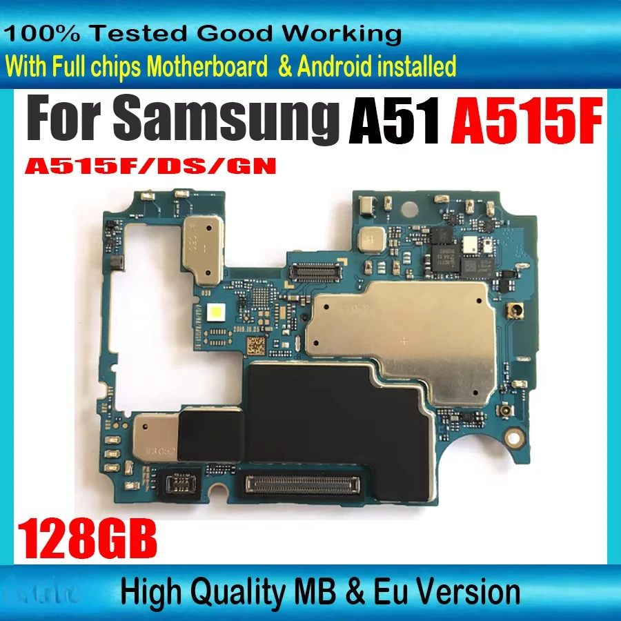 Verzia EÚ pre základnú dosku Samsung Galaxy A51 A515F A515U 128 GB odomknutá pre Galaxy A51 A515F s úplnými čipmi