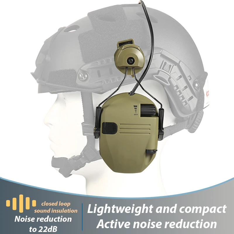 Verzia prilby taktické elektronické snímanie Earmuff Active Anti-Noise slúchadlá zvukovú náhlavnú súpravu NRR23DB