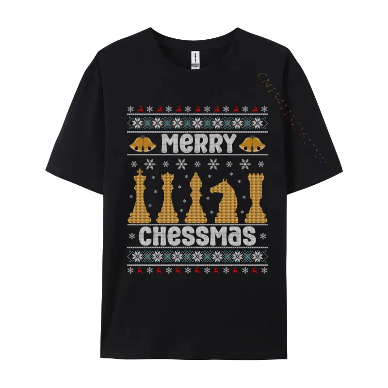 Veselé chessmas škaredý šachový hráč vianočné tričká retro chlapec top tričká Crewneck Comped Cotton Topy Tops Tops & Tees Casual