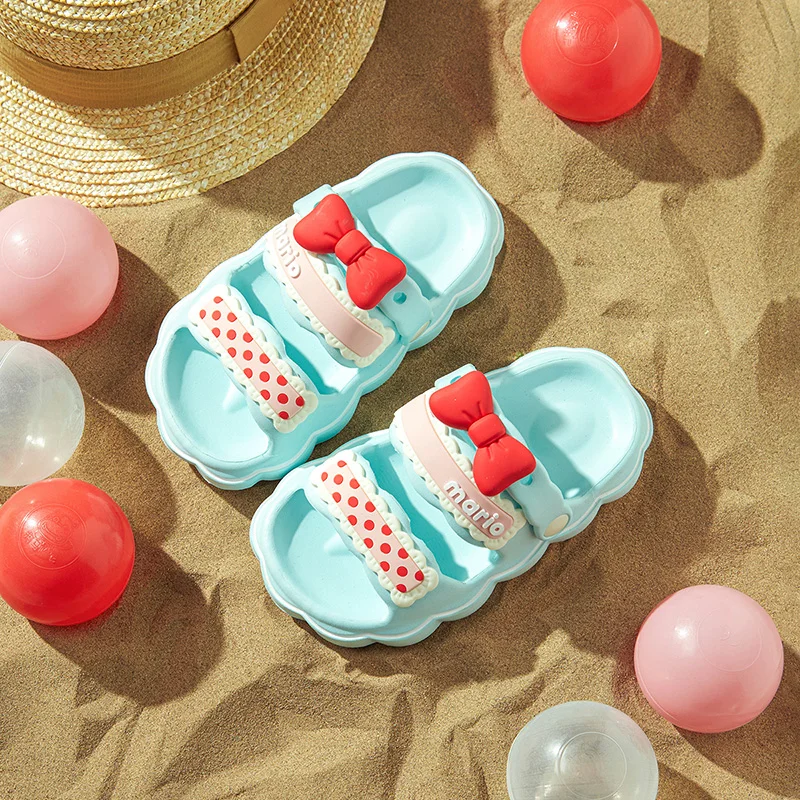 Veselé leto Mario Summer Two Wear Detské papuče, ktoré nekĺzajú, pošmyknutia na vonkajšie a vnútorné opotrebenie