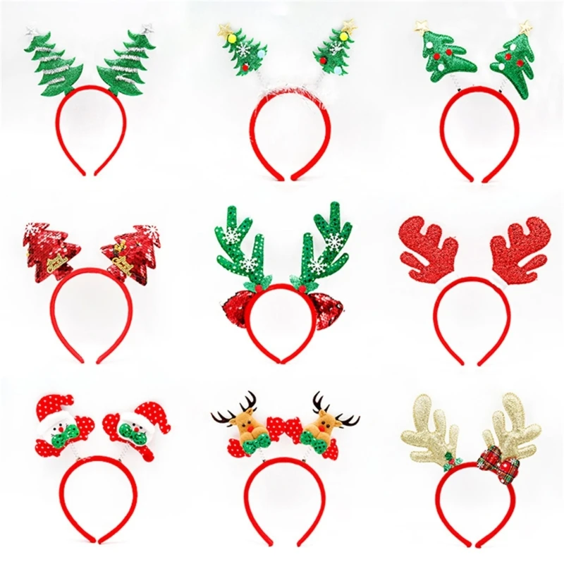 Veselé vianočné dekorácie Party Fližby Hairhoop Parth/Tree Headband Stage vystúpenia Hairband Festival Supplies