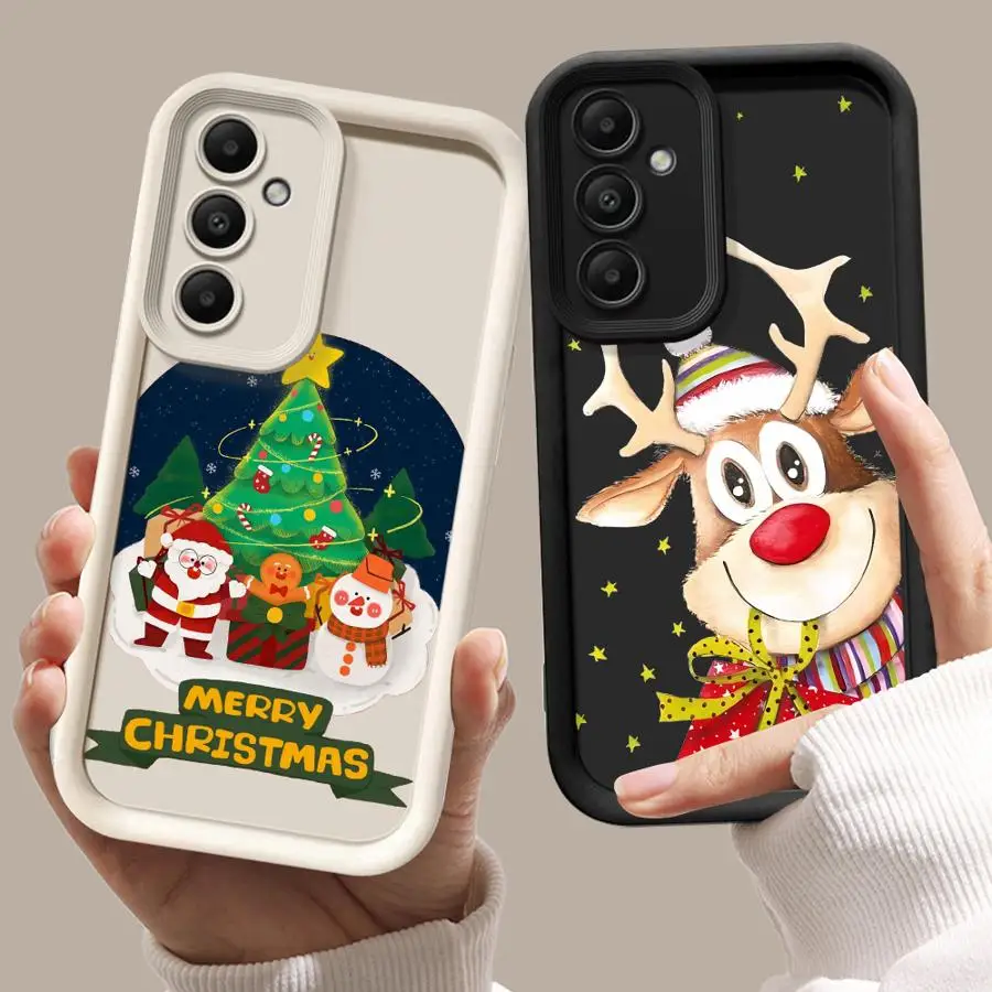Veselé vianočné telefónne puzdro pre Samsung Galaxy A15 A72 A25 A55 A51 A71 A35 A73 A52 A52S A53 A54 Soft 4G 5G Soft Silikone Bag Bag