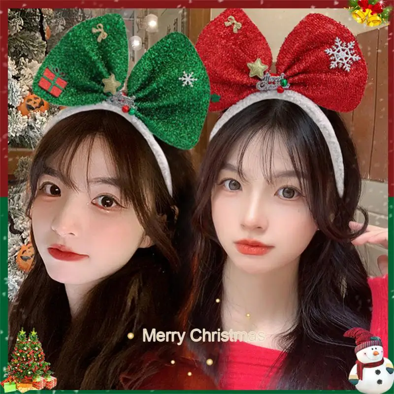 Veselé vianočné čelenky roztomilé vianočné Santa Elk Antlers čelenka vlasový obruč Chrismas Tree Bow Hair príslušenstvo Nový rok darčeky Navidad