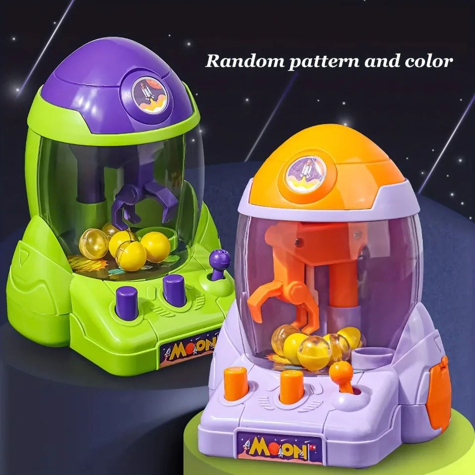 Vesmírna raketa, loptový kliešť, vajíčko Twister, Claw Machine Game Fun Challenge Challenge Mini Arcade Game pre deti vianočný darček
