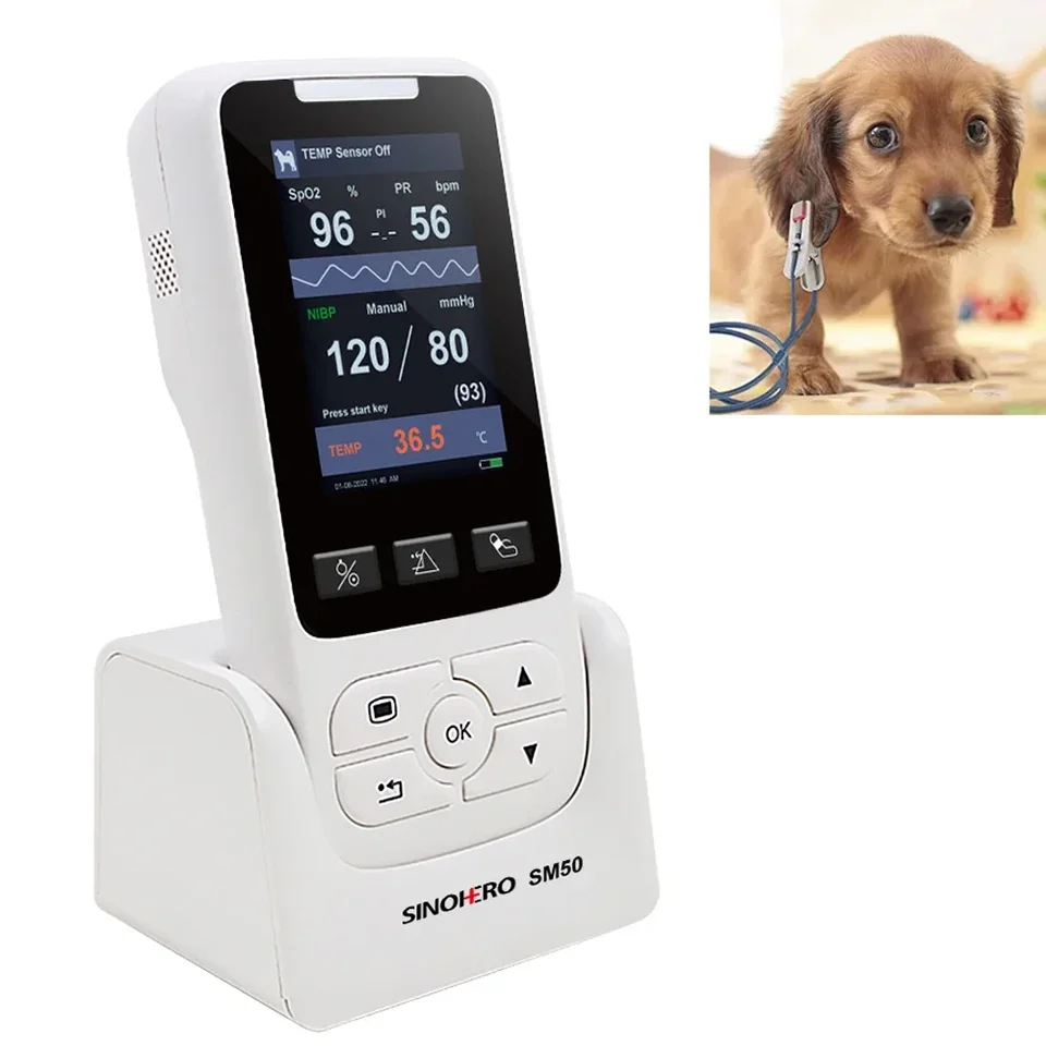 Veterinárny prenosný znak Vita Monito Pulse Oximeter SPO2 Nasýtenie hrot -teplota ručného veterinára Monito pre mačky ps