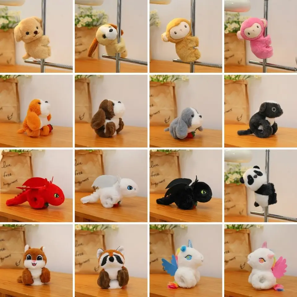 Veverička facka náramok série psie psie štýl Plush Doll Slap náramok mäkká roztomilá roztomilá doll Monke Monkey Plush Wrist kapela Domáca dekorácia