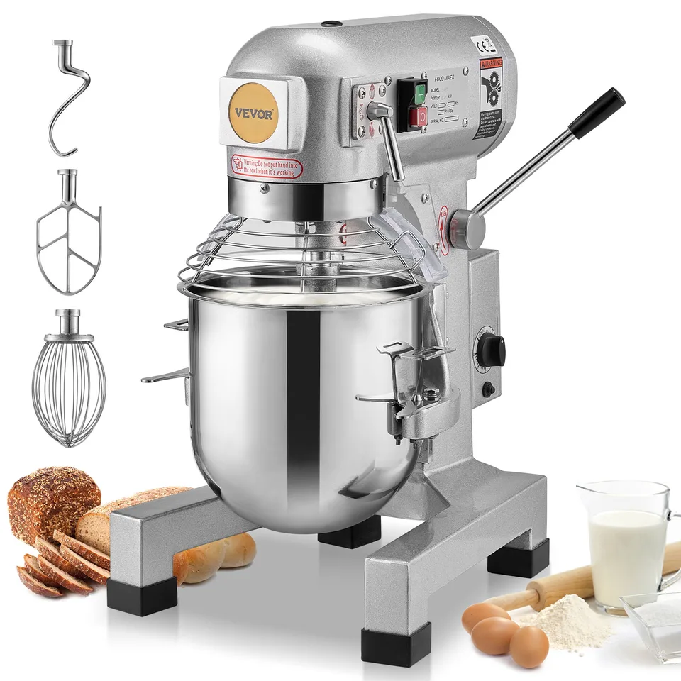 Vevor Commercial Food Mixer, 28,5L komerčný mixér stojanov s nastaviteľnými rýchlosťami, 1100 W miešačka cesta s miskou z nehrdzavejúcej ocele