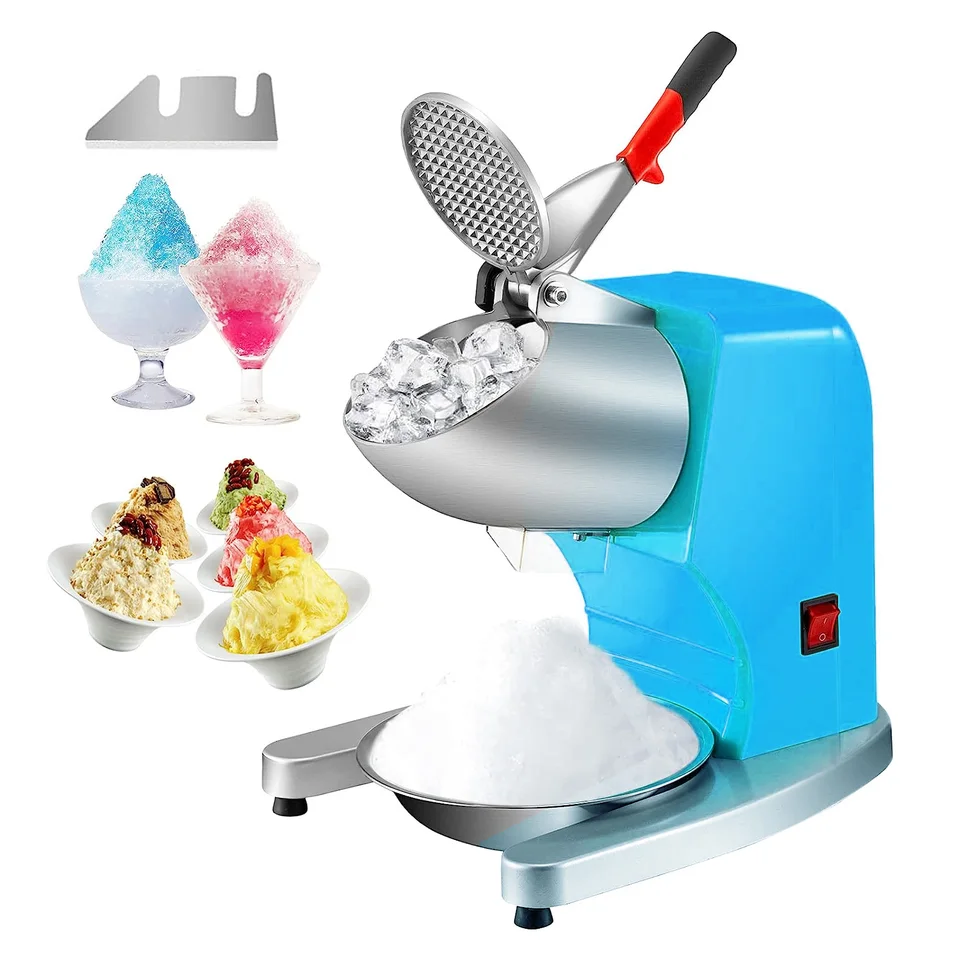 Vevor Ice Crushers Stroj 220 libier za hodinu Elektrický snehový kužeľ výrobca 4 čepele 300 W stroj na ľadový holiaci strojček pre domáce a komerčné použitie