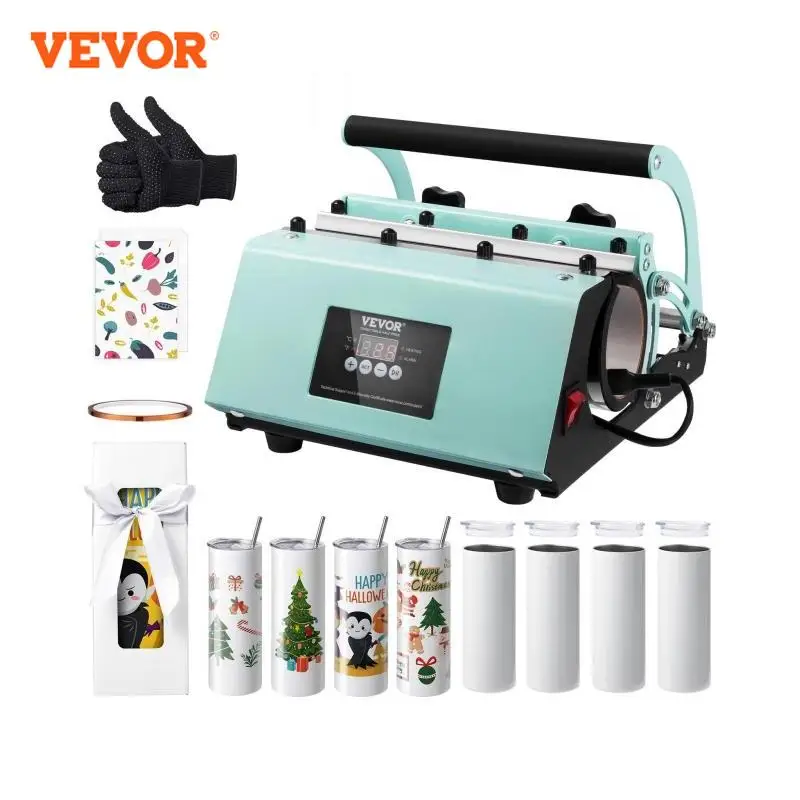 Vevor Tumbler Heat Press Machine a sublimačné poháriky poháriky Tlačové set s 8pcs 20oz slepé poháriky hrnčeky Press Press