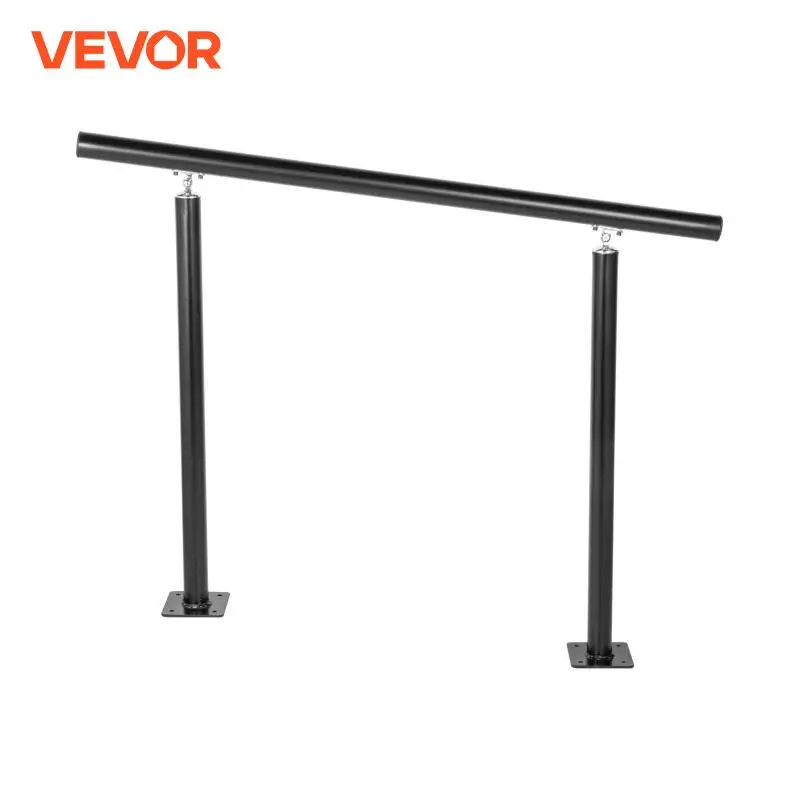 Vevor zábradlie vonkajšie schody 3/4 ft 34 palcov vonkajšie zábradlie Rainting nastaviteľné od 0 do 60 stupňov zábradlia čierna/biela