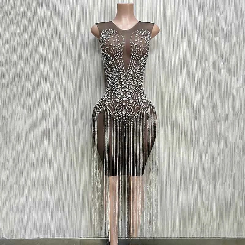 Večerné diamanty Fringed Birthday Dress Ladies Party Plus veľkosť mini šaty rúž de soiree elegante pour femme Vestido de festa