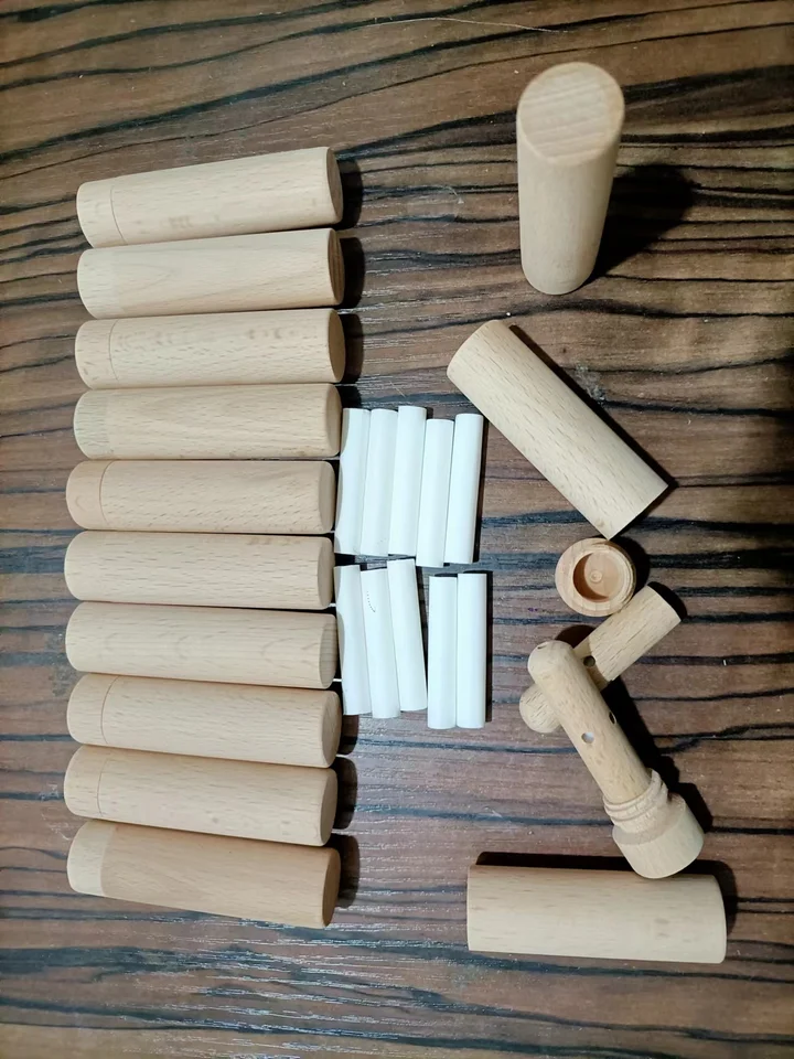 Veľa z 10 súprav prázdne drevené nosné inhalátor w/ 10wicks pre éterické olejové arómy difúzora 5 ml darčekový veľkoobchod