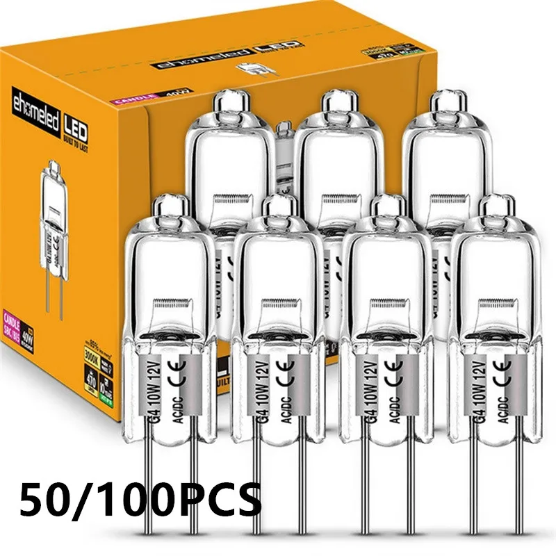 Veľkoobchod 10/50/100ks g4 12v10w 20w ekologické halogénové žiarovky kapsula LED žiarovky LED žiarovky vložené guľôčky halogénovej žiarovky halogénovej žiarovky